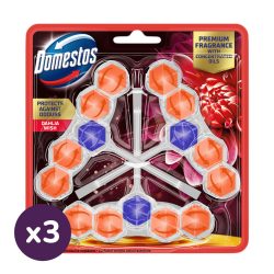   Domestos Aroma Lux WC frissítő blokk, Dahlia Wish, koncentrált illóolajokkal (3x3x50 g)