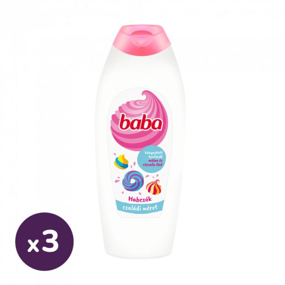 Baba habcsók tusfürdő málna és rózsafa illattal 3x750 ml