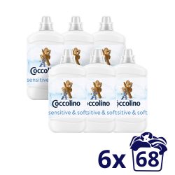  Coccolino Sensitive Pure öblítőkoncentrátum 6x1700 ml (408 mosás)