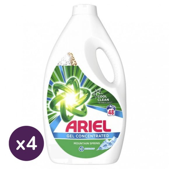 Ariel folyékony mosószer, Mountain Spring 4x2,6 liter (192 mosás)