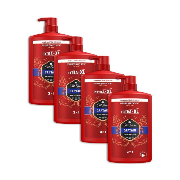 Old Spice Captain 3 az 1-ben Tusfürdő és Sampon (4x1000 ml)
