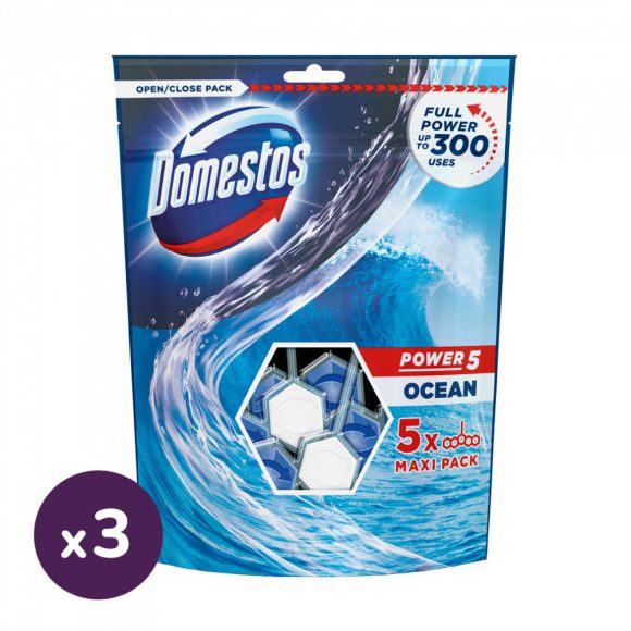 Domestos Power5 WC-frissítő óceán illattal 15x55 g