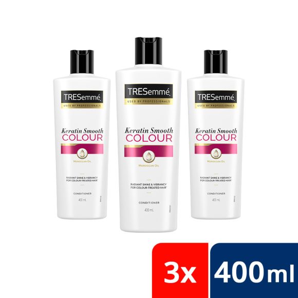 TRESemmé Keratin Smooth Colour hajbalzsam festett hajra keratinnal (3x400 ml)