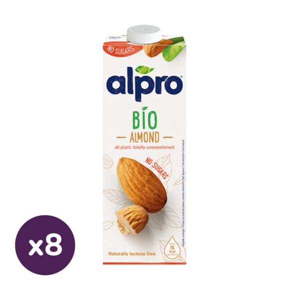 Alpro Bio cukormentes mandulaital (8x1 liter)