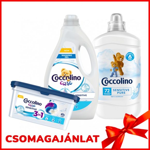 Coccolino Sensitive mosókapszula+mosógél+öblítő csomagajánlat