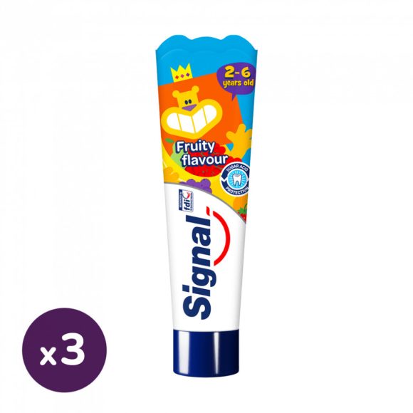 Signal Kids gyermekfogkrém, gyümölcsös ízű, 3x50 ml