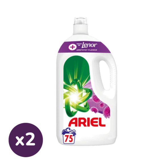 Ariel Turbo Clean Touch of Lenor Amethyst Flower folyékony mosószer 2x3,75 liter (150 mosás)