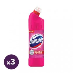   Domestos Extended Power fertőtlenítő hatású folyékony tisztítószer, pink (3x750 ml)