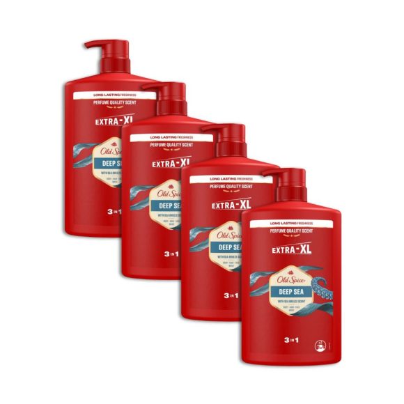 Old Spice Deep Sea 3 az 1-ben Tusfürdő és Sampon (4x1000 ml)