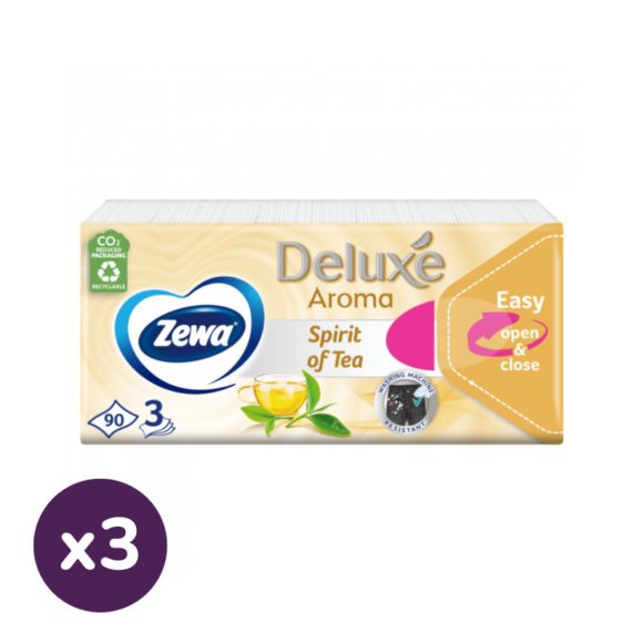 Zewa Deluxe Spirit of Tea 3 rétegű papírzsebkendő (3x90 db)