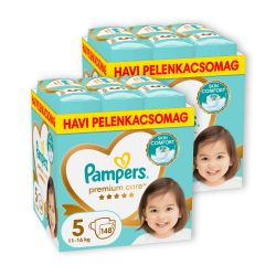    Pampers Premium Care pelenka 5, 11-16 kg, HAVI PELENKACSOMAG 1+1, 296 db