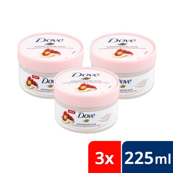 Dove bőrradír gránátalma magokkal és shea vajjal (3x225 ml)