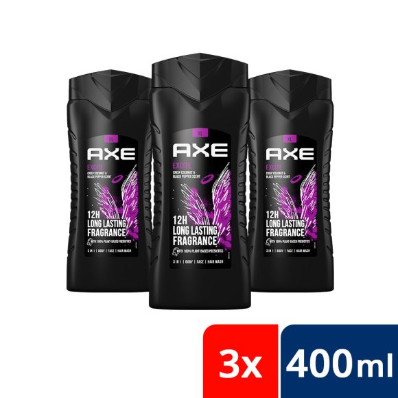 AXE tusfürdő Excite (3x400 ml)