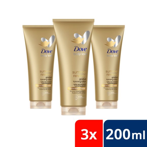 Dove DermaSpa Summer Revived önbarnító testápoló világos-normál bőrre (3x200 ml)