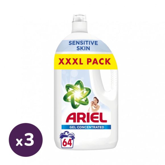 Ariel Sensitive folyékony mosógél 3x3,5 liter (192 mosás)