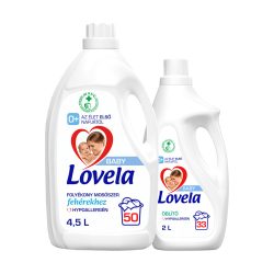  Lovela Baby folyékony mosószer fehér ruhákhoz 4,5 liter + Lovela Baby öblítő 2 liter