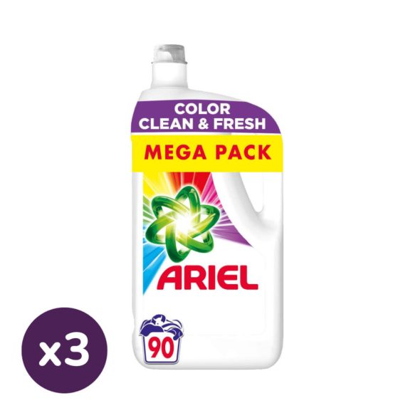 Ariel Folyékony mosószer Color Clean & Fresh, 3x4,5 liter (270 mosás)