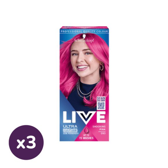 Schwarzkopf Live Color hajszínező - 93 rózsaszín (3x1 db)