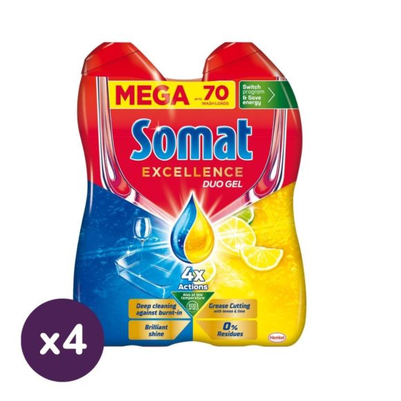Somat Excellence DuoGel gépi mosogatógél 8x630 ml (280 mosogatás)