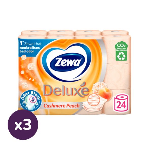 Zewa Deluxe Cashmere Peach 3 rétegű toalettpapír (3x24 tekercs)