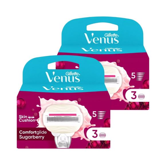 Gillette Venus ComfortGlide Miami női borotvabetét Sugarberry illattal (2x3 db)