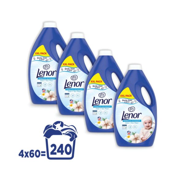 Lenor Sensitive folyékony mosószer 4x3 liter (240 mosás)