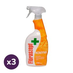  Flóraszept konyhai tisztító spray, zsíroldásra (3x750 ml)