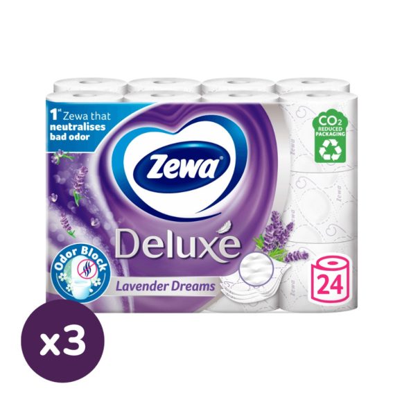 Zewa Deluxe Lavender Dreams 3 rétegű toalettpapír (3x24 tekercs)