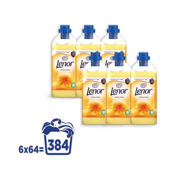 INGYENES SZÁLLÍTÁS - Lenor Summer Breeze textilöblítő 6x1,6 liter (384 mosás)