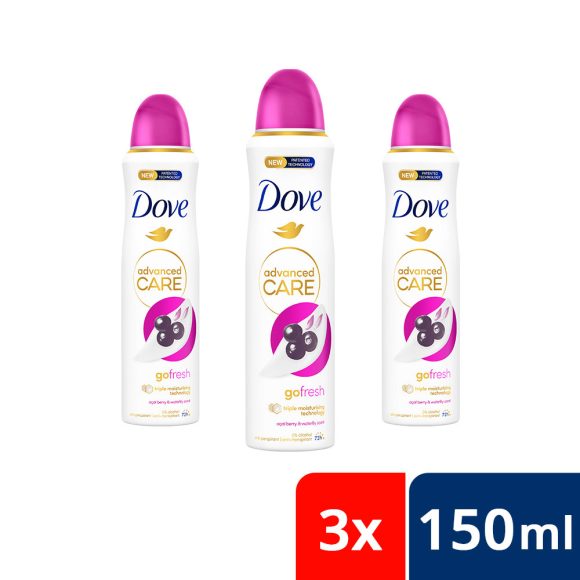 Dove Go Fresh acai bogyó és vízililiom izzadásgátló aeroszol (3x150 ml)
