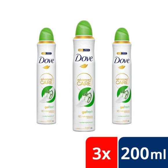Dove Go Fresh uborka és zöld tea izzadásgátló aeroszol (3x200 ml)