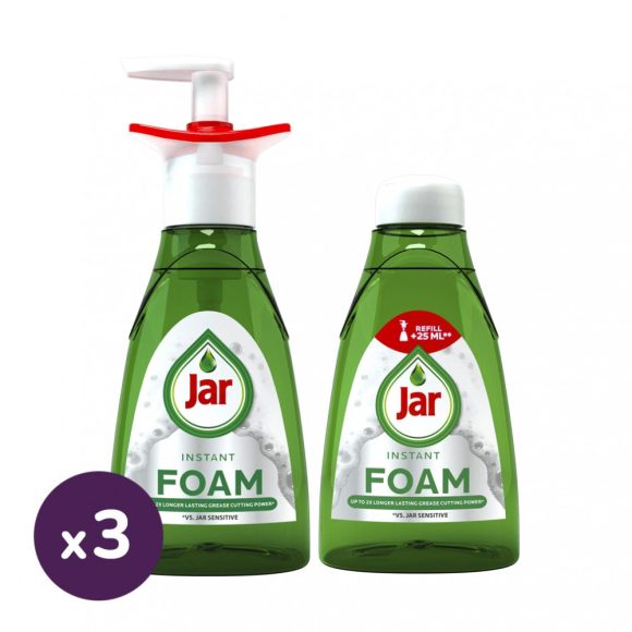 Jar azonnal habzó mosogatószer pack (pumpás 3x350 ml + utántöltő 3x375 ml)