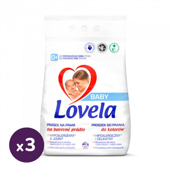 Lovela Baby hipoallergén mosópor színes ruhákhoz 3x4,1 kg (123 mosás)