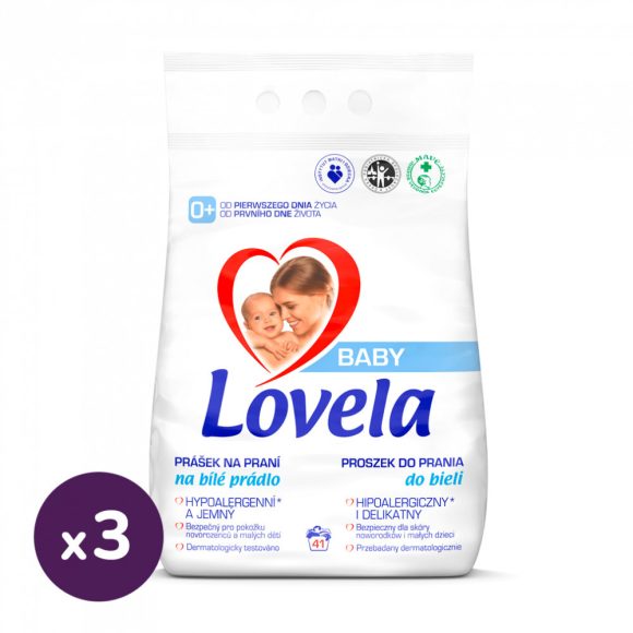 Lovela Baby hipoallergén mosópor fehér ruhákhoz 3x4,1 kg (123 mosás)
