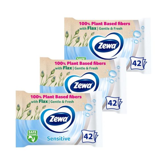 Zewa Sensitive nedves toalettpapír (3x42 db)