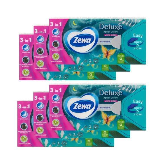 Zewa Deluxe Magic Garden 3 rétegű illatosított papír zsebkendő (6x90 db)