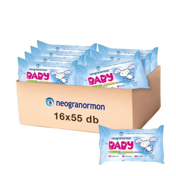 Neogranormon nedves törlőkendő Aloe Verával és kamillával 16x55 db