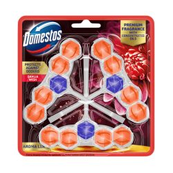   Domestos Aroma Lux WC frissítő blokk, Dahlia Wish, koncentrált illóolajokkal (3x50 g)