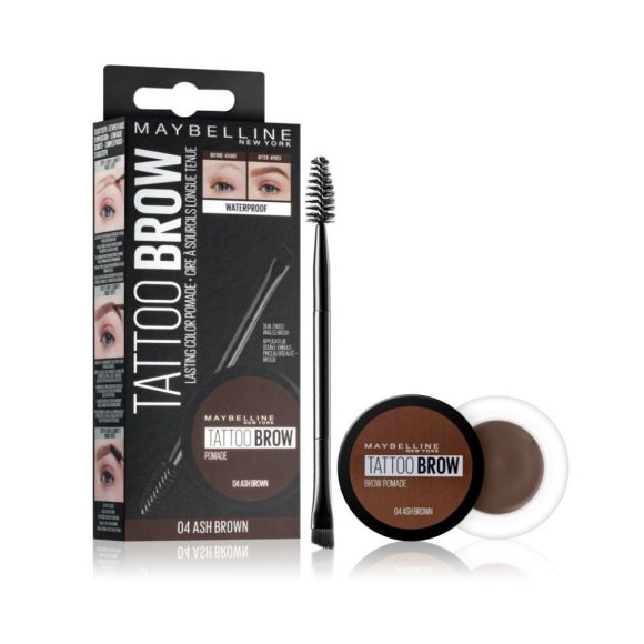 Maybelline New York Tattoo Brow Pomade Pot géles szemöldökformázó 04 Ash Brown (3,5 ml)