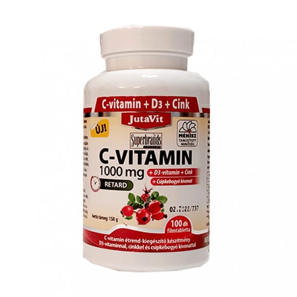 Jutavit C-vitamin 1000 mg+D3+Cink tabletta csipkebogyó kivonattal (100 db)