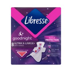   Libresse Ultra+ X-Large Goodnight szárnyas éjszakai egészségügyi betét (8 db)