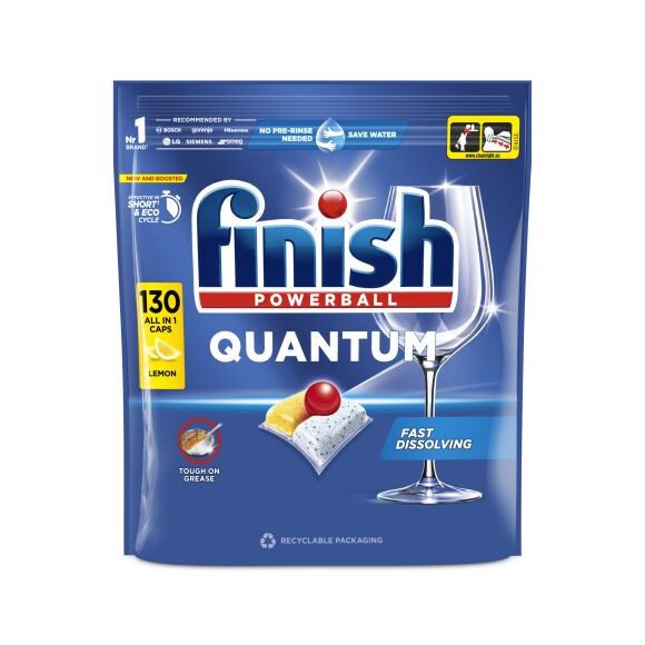 Finish Powerball Quantum All in 1 mosogatógép-kapszula, lemon (130 db)