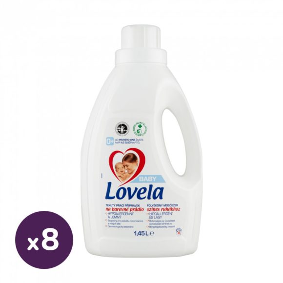 Lovela Baby hipoallergén folyékony mosószer színes ruhákhoz 8x1,45 liter (128 mosás)