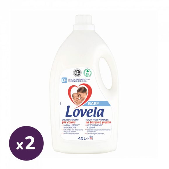 Lovela Baby hipoallergén folyékony mosószer színes ruhákhoz 2x4,5 liter (100 mosás)