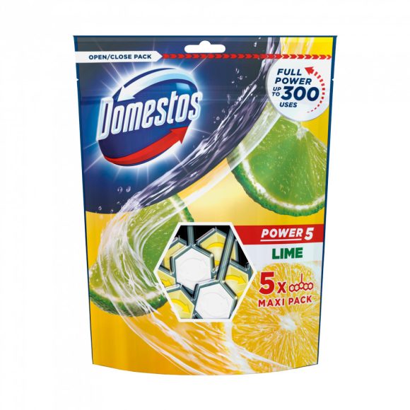 Domestos Power5 WC-frissítő lime illattal 5x55 g