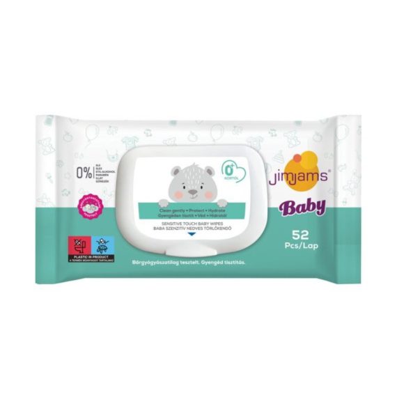 JimJams Baby nedves popsitörlőkendő - illatmentes (52 db)