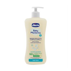   Chicco újszülött fürdető és sampon, 92%-ban természetes összetevőkkel (500 ml)