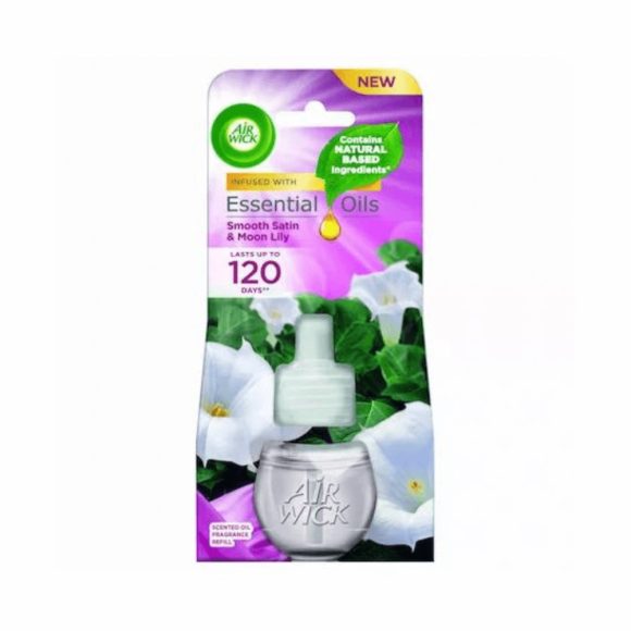 Air Wick elektromos légfrissítő utántöltő, Bársonyos Szatén és Éji Liliom illat (19 ml)