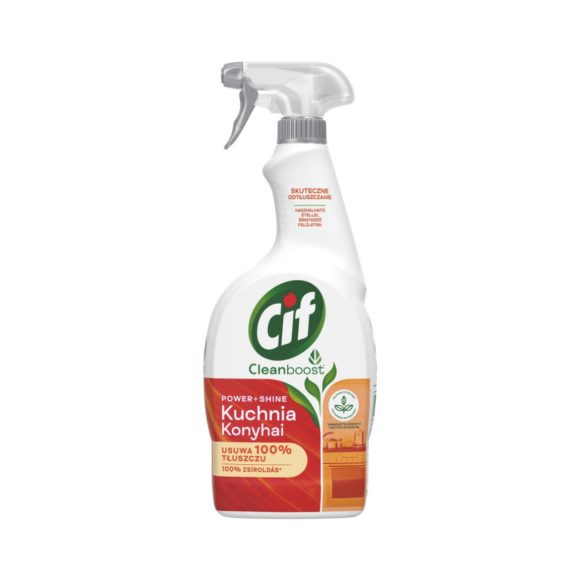 Cif Cleanboost Power&Shine konyhai zsíroldó spray, makacs konyhai szennyeződésekre (750 ml)