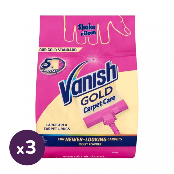 Vanish Gold Carpet Care szőnyegtisztító por (3x650 g)